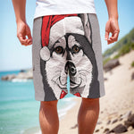 Santa Siberian Husky Print Men's Cargo Shorts