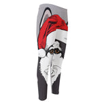 Santa Siberian Husky Print Men's Compression Pants