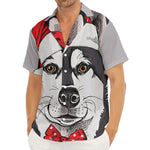 Santa Siberian Husky Print Men's Deep V-Neck Shirt