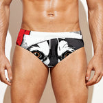 Santa Siberian Husky Print Men's Swim Briefs