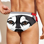 Santa Siberian Husky Print Men's Swim Briefs