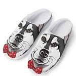 Santa Siberian Husky Print Mesh Casual Shoes