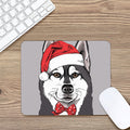 Santa Siberian Husky Print Mouse Pad
