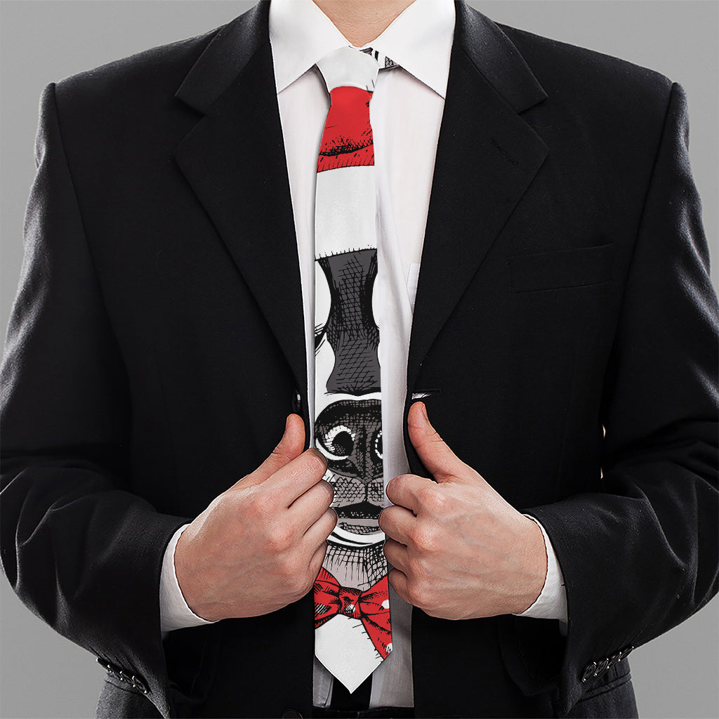 Santa Siberian Husky Print Necktie
