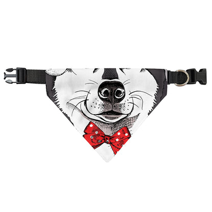 Santa Siberian Husky Print Over The Collar Dog Bandana