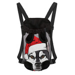 Santa Siberian Husky Print Pet Carrier Backpack