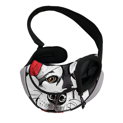 Santa Siberian Husky Print Pet Sling Carrier