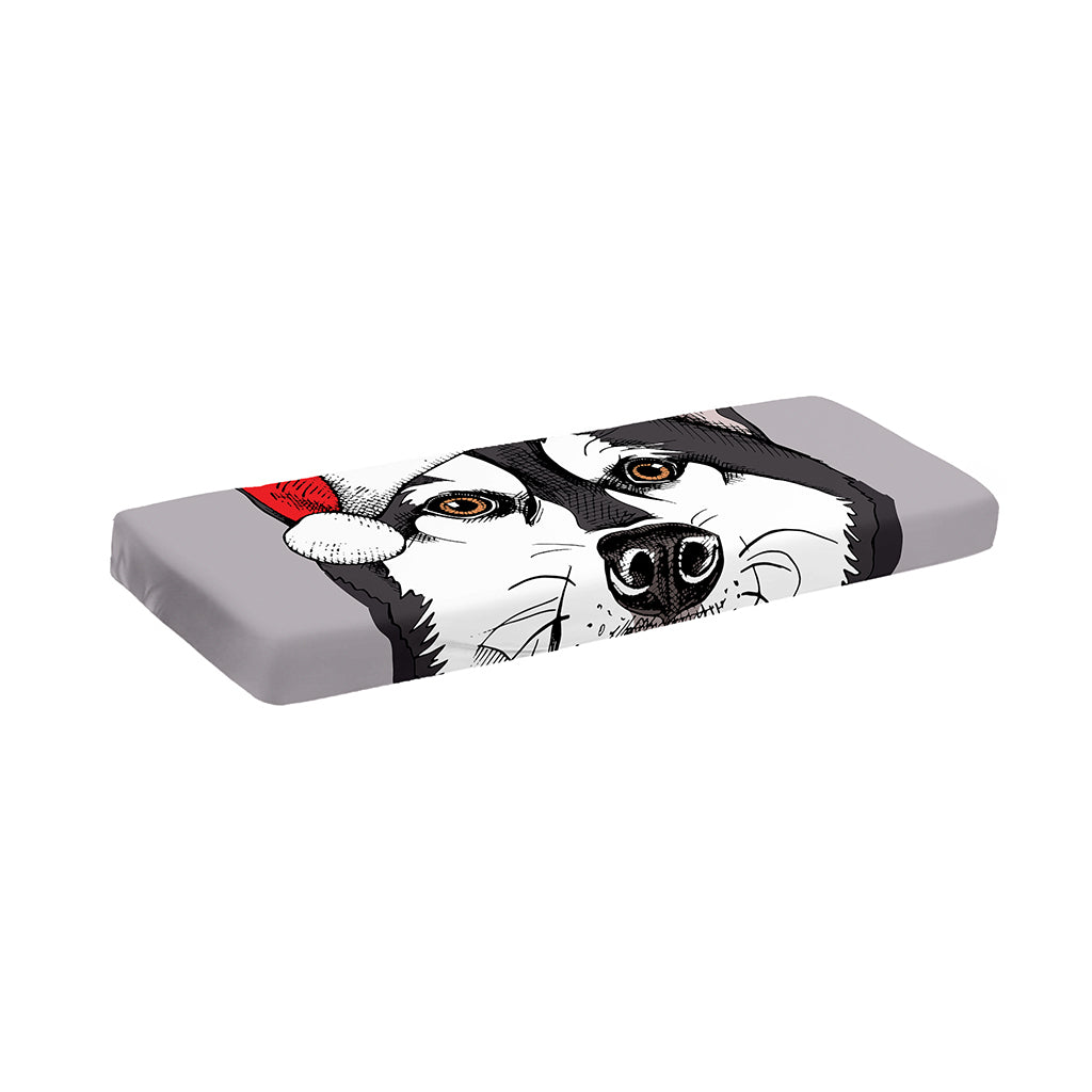 Santa Siberian Husky Print Piano Keyboard Cover