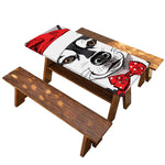 Santa Siberian Husky Print Picnic Table Cover