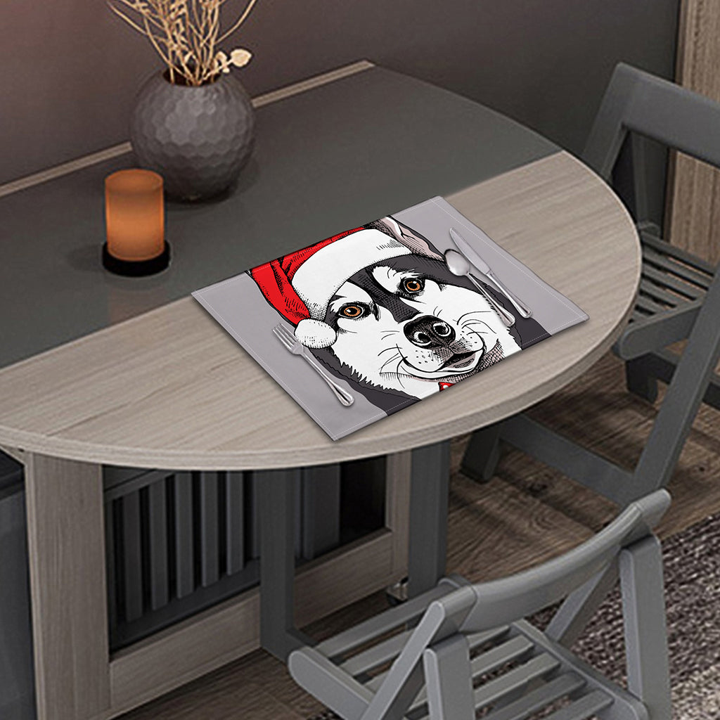 Santa Siberian Husky Print Placemat