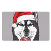 Santa Siberian Husky Print Polyester Doormat