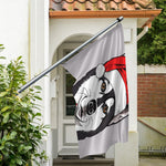 Santa Siberian Husky Print Polyester Flag