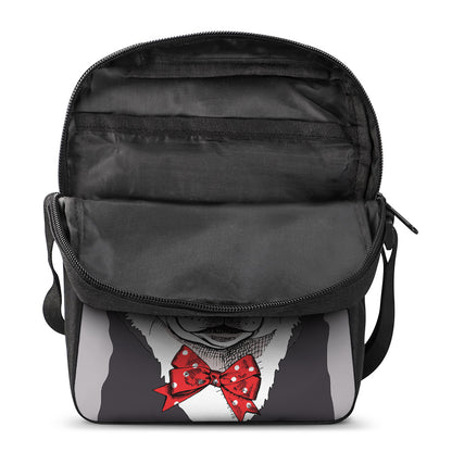 Santa Siberian Husky Print Rectangular Crossbody Bag