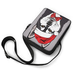Santa Siberian Husky Print Rectangular Crossbody Bag