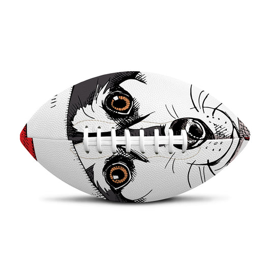 Santa Siberian Husky Print Rugby Ball