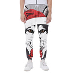 Santa Siberian Husky Print Scuba Joggers