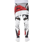 Santa Siberian Husky Print Scuba Joggers