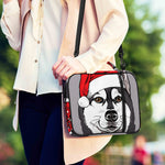 Santa Siberian Husky Print Shoulder Strap Bible Bag
