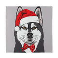 Santa Siberian Husky Print Silk Bandana