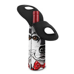 Santa Siberian Husky Print Single Neoprene Wine Tote