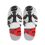 Santa Siberian Husky Print Slippers