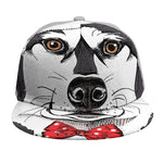 Santa Siberian Husky Print Snapback Cap