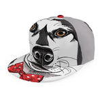 Santa Siberian Husky Print Snapback Cap
