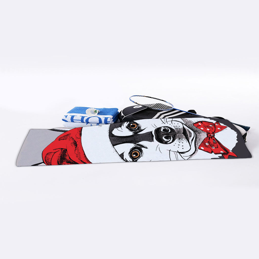 Santa Siberian Husky Print Sports Towel