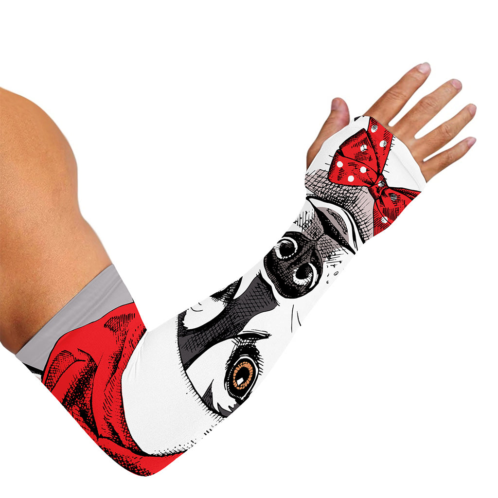 Santa Siberian Husky Print Sun Protection Arm Sleeves