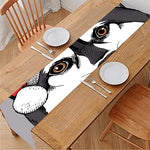 Santa Siberian Husky Print Table Runner