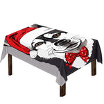 Santa Siberian Husky Print Tablecloth