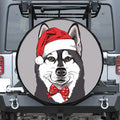 Santa Siberian Husky Print Tire Cover