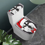 Santa Siberian Husky Print Toilet Lid And Tank Cover Set