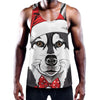 Santa Siberian Husky Print Training Tank Top