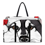 Santa Siberian Husky Print Utility Tote Bag