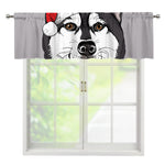 Santa Siberian Husky Print Window Valance