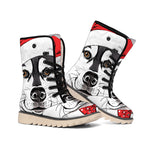 Santa Siberian Husky Print Winter Boots