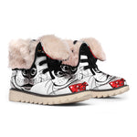 Santa Siberian Husky Print Winter Boots