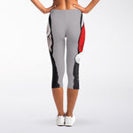 Santa Siberian Husky Print Women's Capri Leggings