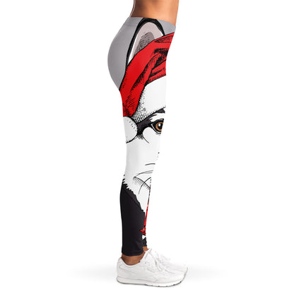 Santa Siberian Husky Print Women's Leggings