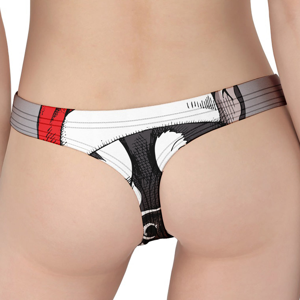 Santa Siberian Husky Print Women's Thong