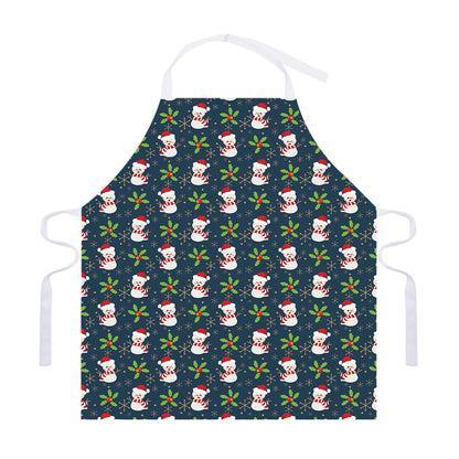 Santa Snowman Pattern Print Adjustable Apron