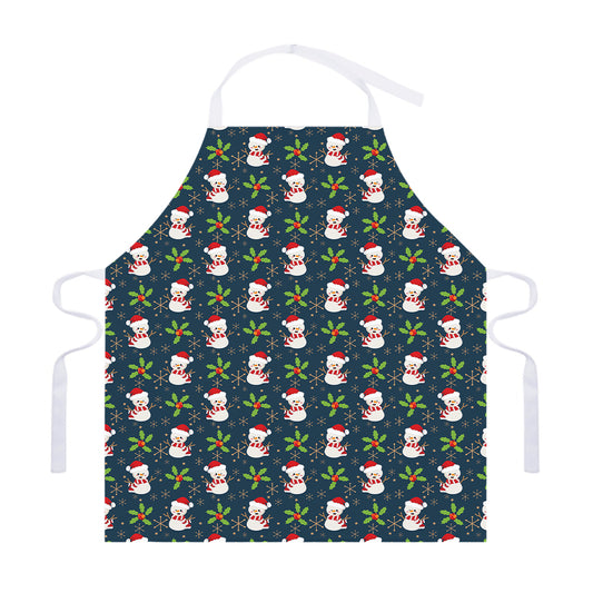 Santa Snowman Pattern Print Adjustable Apron