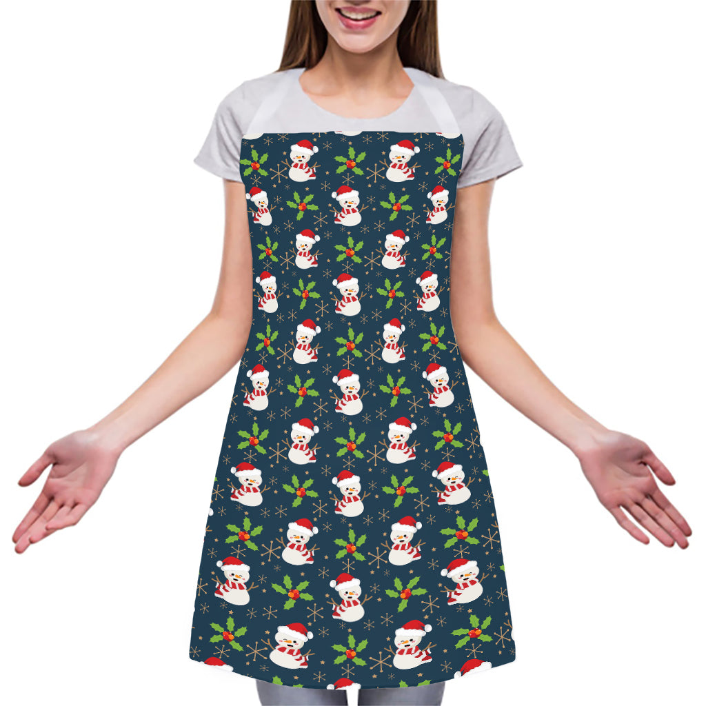 Santa Snowman Pattern Print Adjustable Apron