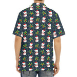 Santa Snowman Pattern Print Aloha Shirt