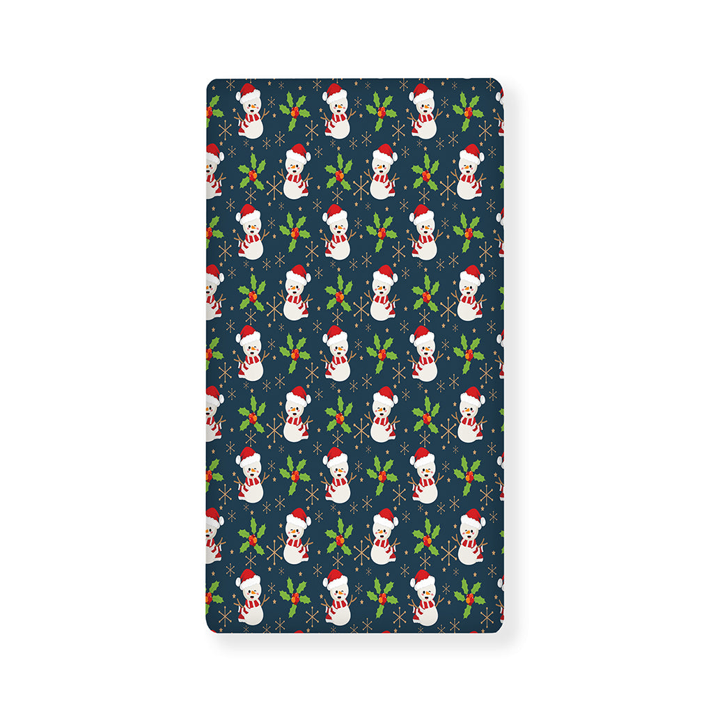Santa Snowman Pattern Print Baby Crib Sheet
