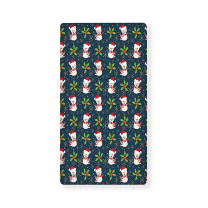 Santa Snowman Pattern Print Baby Crib Sheet