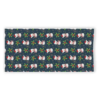 Santa Snowman Pattern Print Beach Towel