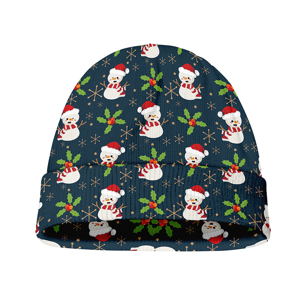 Santa Snowman Pattern Print Beanie
