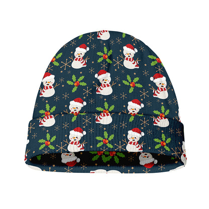 Santa Snowman Pattern Print Beanie